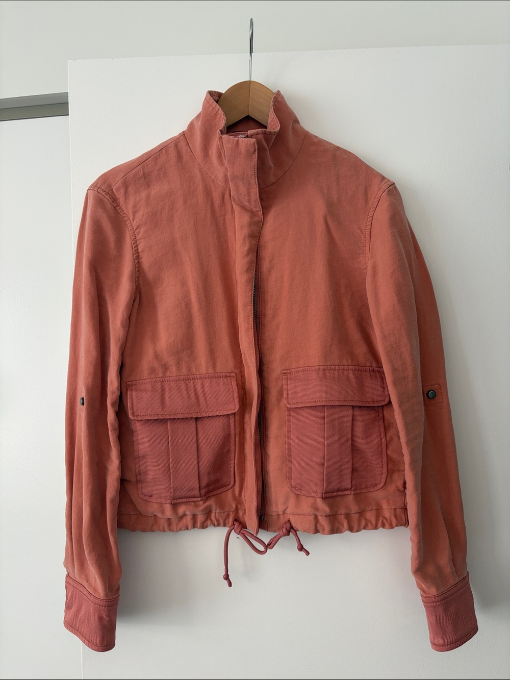 Women's Dusty Rose Utility Jacket with Front Pockets